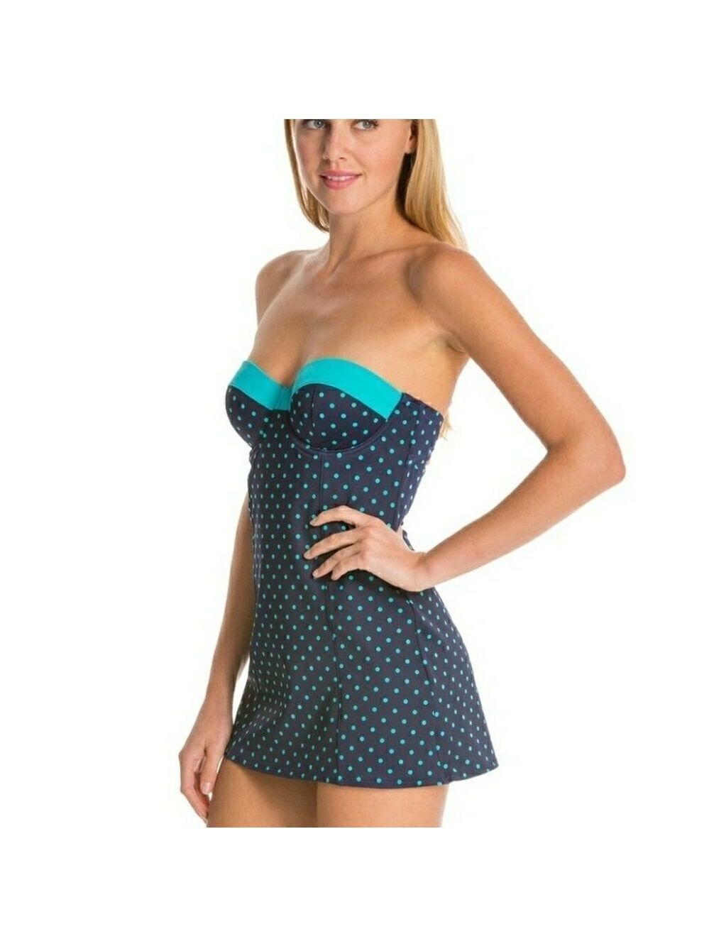 𝅺spanx Dresskini Swim Top Polka Dots - Picture 3 of 8